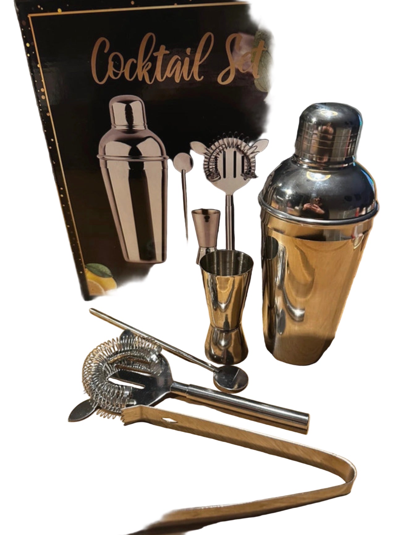 cocktailset 5delig rvs